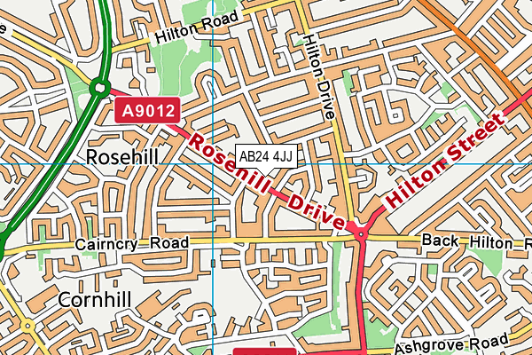 AB24 4JJ map - OS VectorMap District (Ordnance Survey)