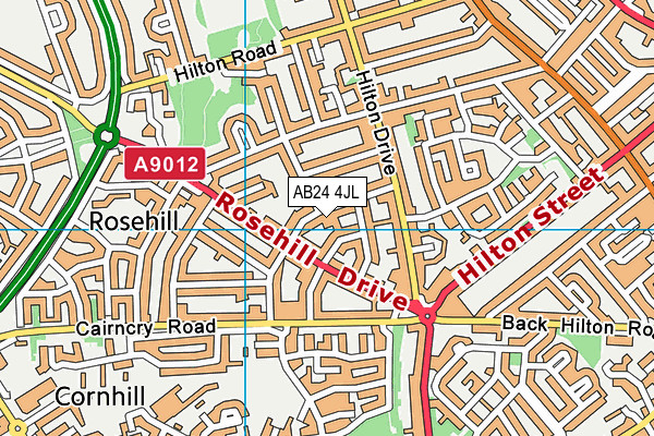 AB24 4JL map - OS VectorMap District (Ordnance Survey) AB24 4JL map - OS VectorMap District (Ordnance Survey)