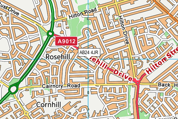 AB24 4JR map - OS VectorMap District (Ordnance Survey) AB24 4JR map - OS VectorMap District (Ordnance Survey)
