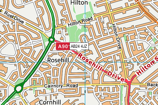 AB24 4JZ map - OS VectorMap District (Ordnance Survey) AB24 4JZ map - OS VectorMap District (Ordnance Survey)