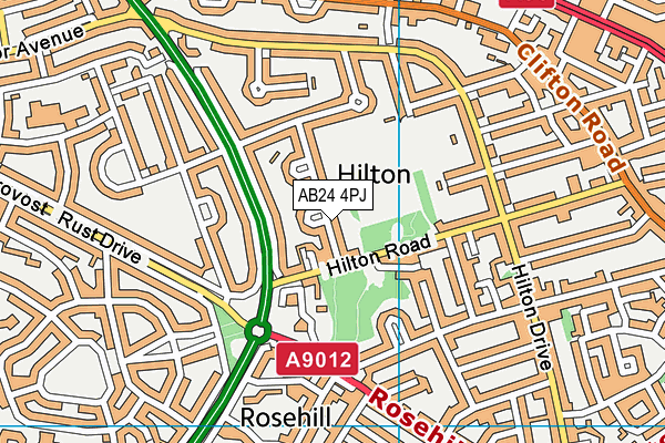 AB24 4PJ map - OS VectorMap District (Ordnance Survey) AB24 4PJ map - OS VectorMap District (Ordnance Survey)