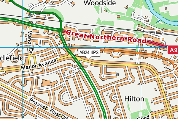 AB24 4PS map - OS VectorMap District (Ordnance Survey)