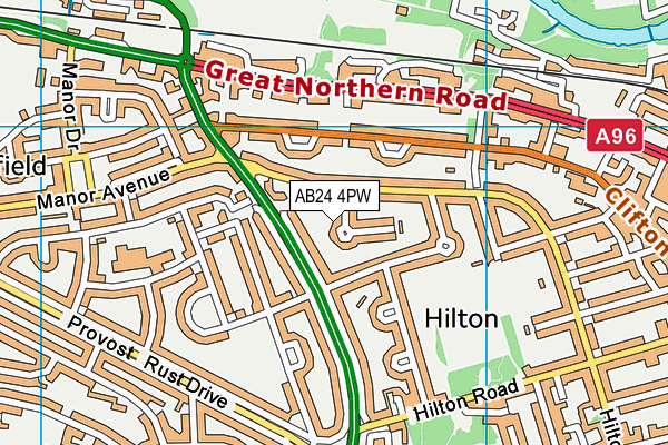 AB24 4PW map - OS VectorMap District (Ordnance Survey) AB24 4PW map - OS VectorMap District (Ordnance Survey)