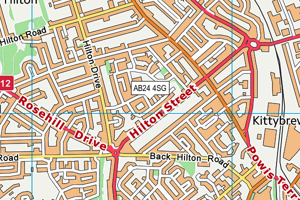 AB24 4SG map - OS VectorMap District (Ordnance Survey)
