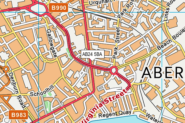AB24 5BA map - OS VectorMap District (Ordnance Survey) AB24 5BA map - OS VectorMap District (Ordnance Survey)