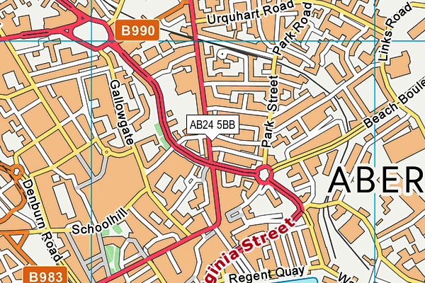AB24 5BB map - OS VectorMap District (Ordnance Survey) AB24 5BB map - OS VectorMap District (Ordnance Survey)