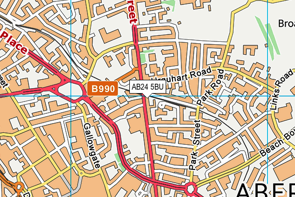 AB24 5BU map - OS VectorMap District (Ordnance Survey)