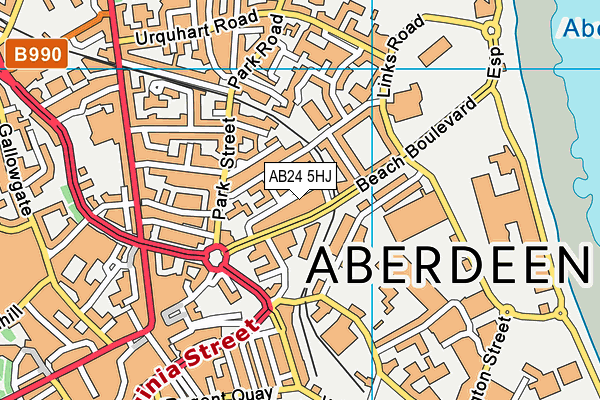 AB24 5HJ map - OS VectorMap District (Ordnance Survey) AB24 5HJ map - OS VectorMap District (Ordnance Survey)