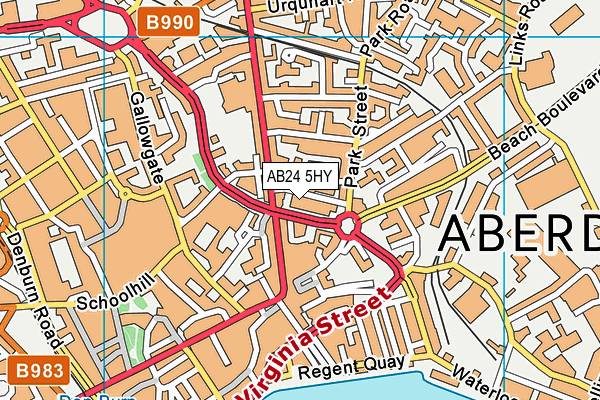 AB24 5HY map - OS VectorMap District (Ordnance Survey) AB24 5HY map - OS VectorMap District (Ordnance Survey)
