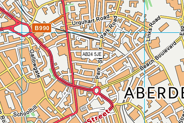 AB24 5JE map - OS VectorMap District (Ordnance Survey) AB24 5JE map - OS VectorMap District (Ordnance Survey)