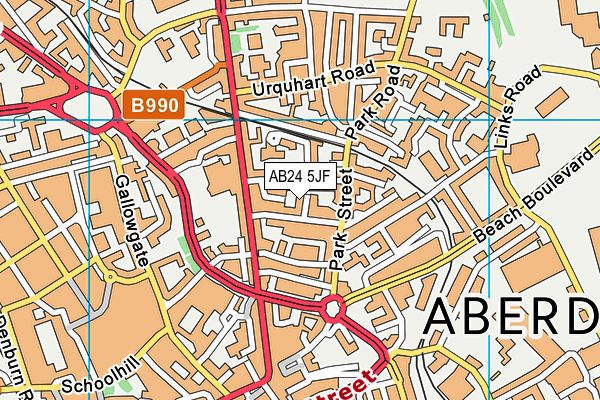 AB24 5JF map - OS VectorMap District (Ordnance Survey) AB24 5JF map - OS VectorMap District (Ordnance Survey)