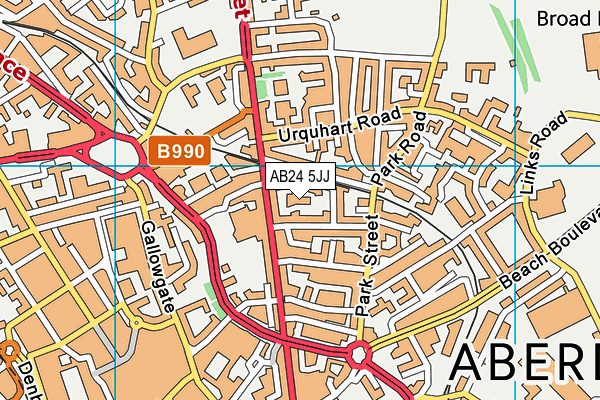 AB24 5JJ map - OS VectorMap District (Ordnance Survey) AB24 5JJ map - OS VectorMap District (Ordnance Survey)