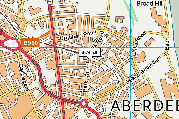 AB24 5JL map - OS VectorMap District (Ordnance Survey) AB24 5JL map - OS VectorMap District (Ordnance Survey)