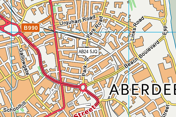 AB24 5JQ map - OS VectorMap District (Ordnance Survey) AB24 5JQ map - OS VectorMap District (Ordnance Survey)