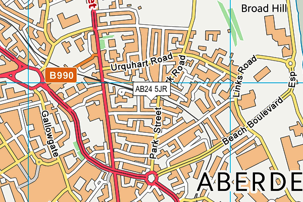 AB24 5JR map - OS VectorMap District (Ordnance Survey) AB24 5JR map - OS VectorMap District (Ordnance Survey)