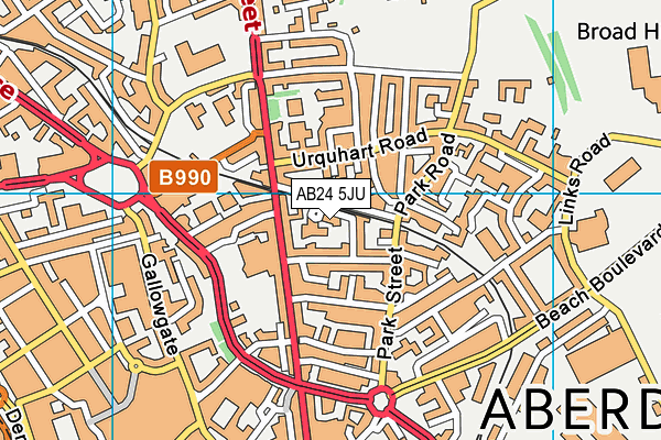 AB24 5JU map - OS VectorMap District (Ordnance Survey) AB24 5JU map - OS VectorMap District (Ordnance Survey)