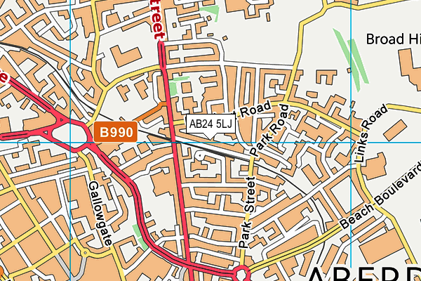 AB24 5LJ map - OS VectorMap District (Ordnance Survey) AB24 5LJ map - OS VectorMap District (Ordnance Survey)