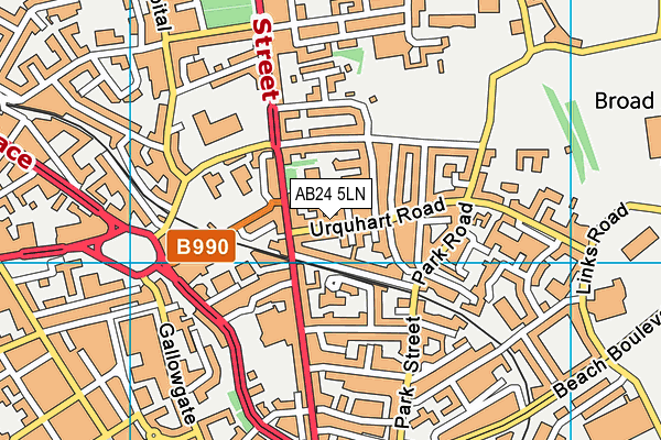 AB24 5LN map - OS VectorMap District (Ordnance Survey) AB24 5LN map - OS VectorMap District (Ordnance Survey)