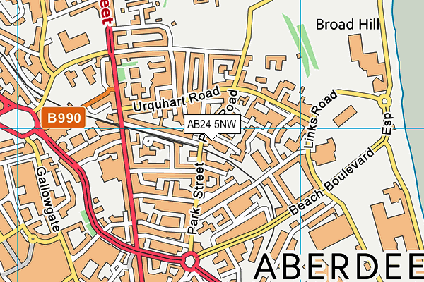 AB24 5NW map - OS VectorMap District (Ordnance Survey) AB24 5NW map - OS VectorMap District (Ordnance Survey)