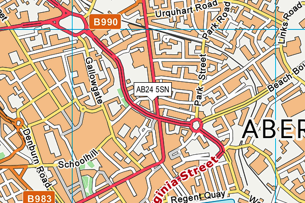 AB24 5SN map - OS VectorMap District (Ordnance Survey) AB24 5SN map - OS VectorMap District (Ordnance Survey)