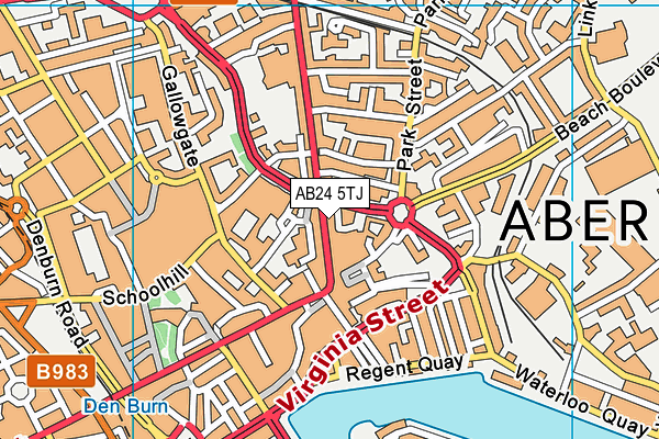 AB24 5TJ map - OS VectorMap District (Ordnance Survey) AB24 5TJ map - OS VectorMap District (Ordnance Survey)