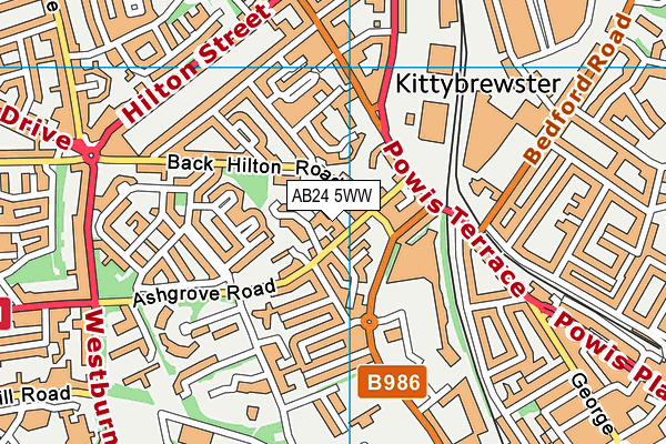 AB24 5WW map - OS VectorMap District (Ordnance Survey) AB24 5WW map - OS VectorMap District (Ordnance Survey)