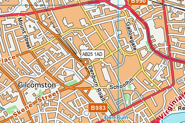 AB25 1AD map - OS VectorMap District (Ordnance Survey) AB25 1AD map - OS VectorMap District (Ordnance Survey)