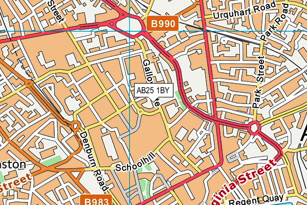 AB25 1BY map - OS VectorMap District (Ordnance Survey) AB25 1BY map - OS VectorMap District (Ordnance Survey)