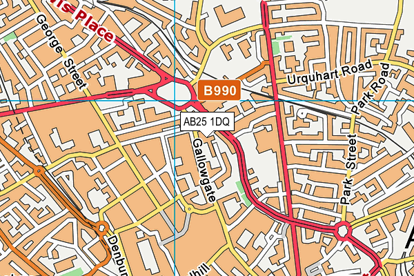 AB25 1DQ map - OS VectorMap District (Ordnance Survey) AB25 1DQ map - OS VectorMap District (Ordnance Survey)
