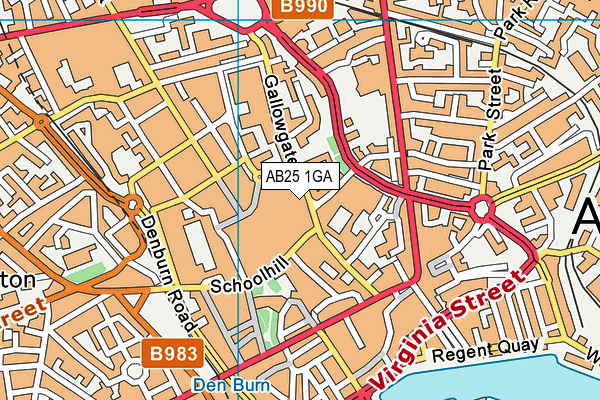 AB25 1GA map - OS VectorMap District (Ordnance Survey) AB25 1GA map - OS VectorMap District (Ordnance Survey)