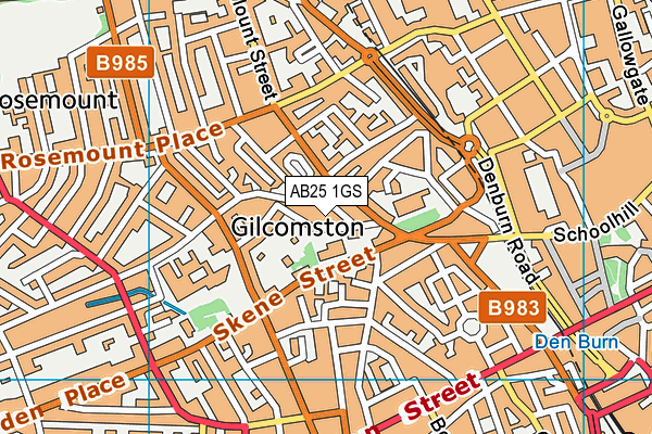 AB25 1GS map - OS VectorMap District (Ordnance Survey) AB25 1GS map - OS VectorMap District (Ordnance Survey)