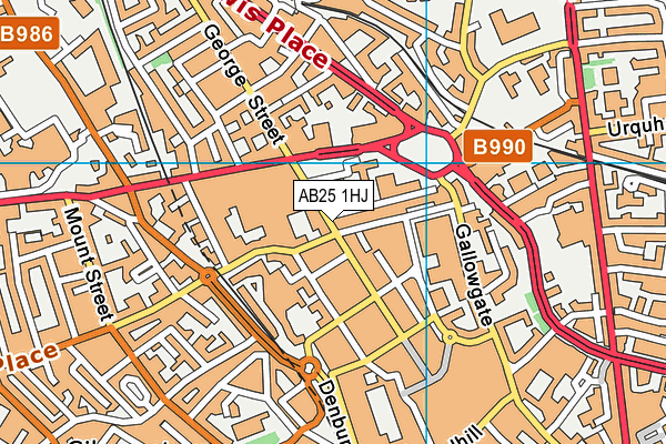AB25 1HJ map - OS VectorMap District (Ordnance Survey) AB25 1HJ map - OS VectorMap District (Ordnance Survey)