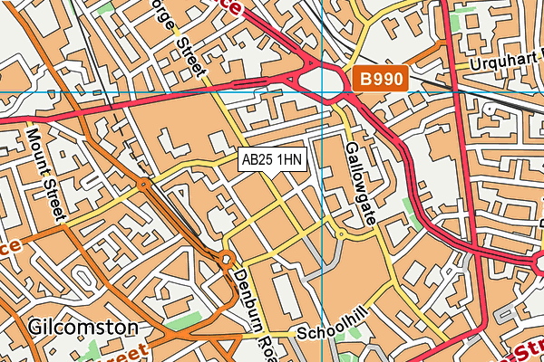 AB25 1HN map - OS VectorMap District (Ordnance Survey)