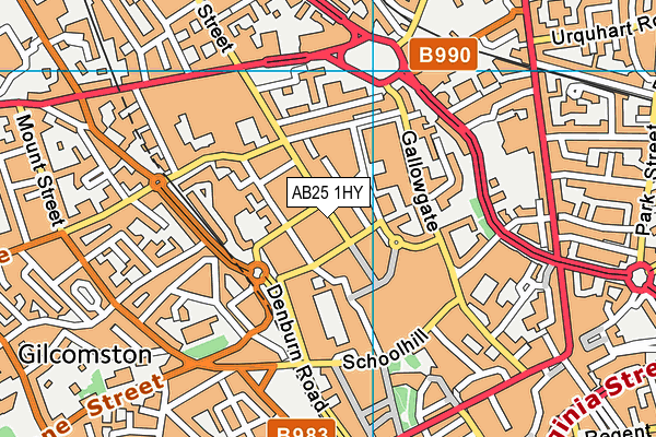 AB25 1HY map - OS VectorMap District (Ordnance Survey) AB25 1HY map - OS VectorMap District (Ordnance Survey)