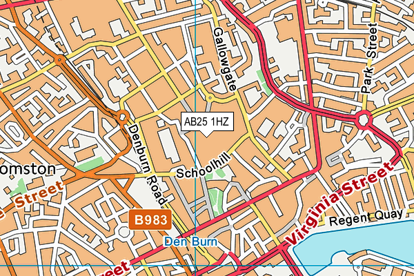 AB25 1HZ map - OS VectorMap District (Ordnance Survey) AB25 1HZ map - OS VectorMap District (Ordnance Survey)
