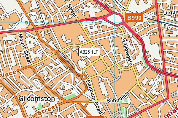 AB25 1LT map - OS VectorMap District (Ordnance Survey) AB25 1LT map - OS VectorMap District (Ordnance Survey)