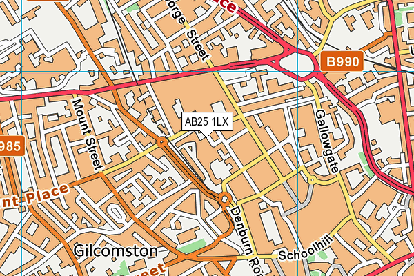 AB25 1LX map - OS VectorMap District (Ordnance Survey) AB25 1LX map - OS VectorMap District (Ordnance Survey)