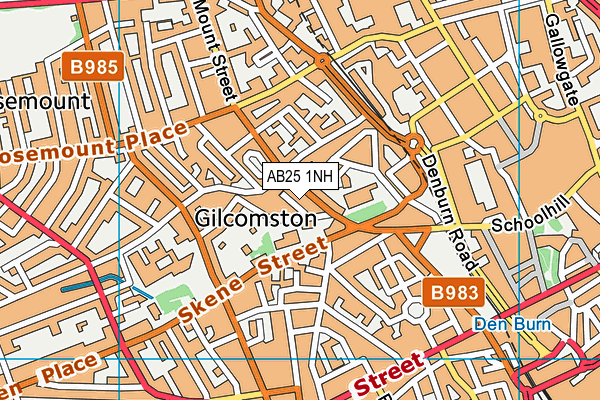 AB25 1NH map - OS VectorMap District (Ordnance Survey) AB25 1NH map - OS VectorMap District (Ordnance Survey)