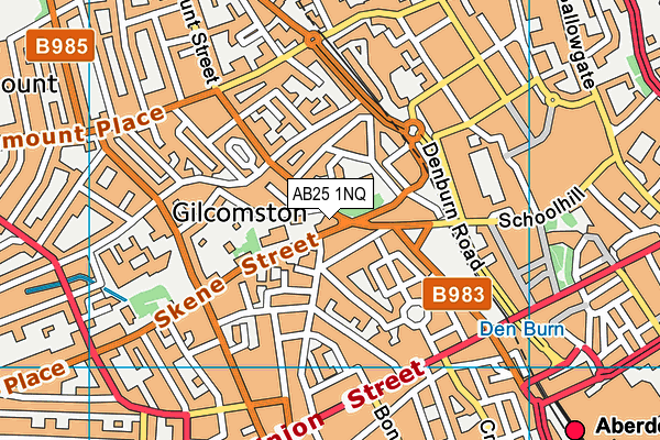 AB25 1NQ map - OS VectorMap District (Ordnance Survey) AB25 1NQ map - OS VectorMap District (Ordnance Survey)
