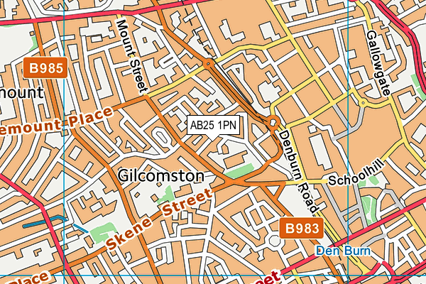 AB25 1PN map - OS VectorMap District (Ordnance Survey) AB25 1PN map - OS VectorMap District (Ordnance Survey)
