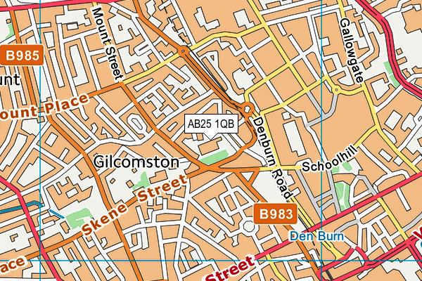 AB25 1QB map - OS VectorMap District (Ordnance Survey) AB25 1QB map - OS VectorMap District (Ordnance Survey)