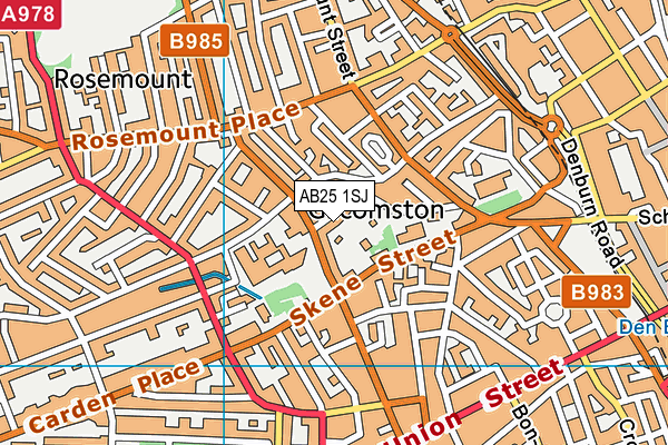 AB25 1SJ map - OS VectorMap District (Ordnance Survey) AB25 1SJ map - OS VectorMap District (Ordnance Survey)
