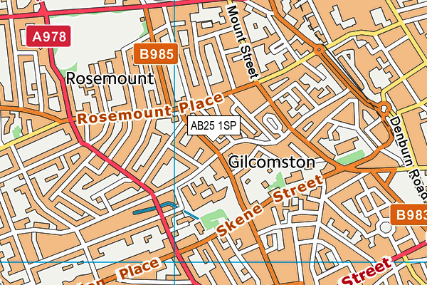 AB25 1SP map - OS VectorMap District (Ordnance Survey) AB25 1SP map - OS VectorMap District (Ordnance Survey)