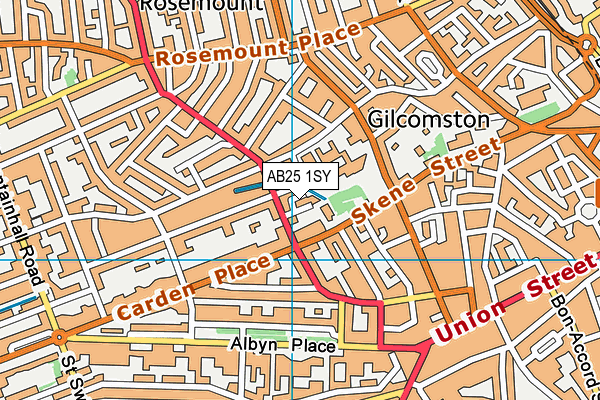 AB25 1SY map - OS VectorMap District (Ordnance Survey)