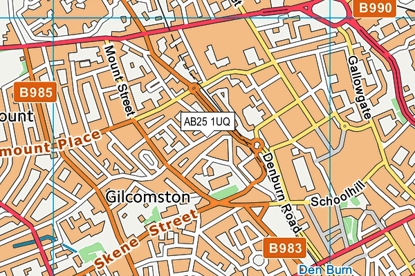 AB25 1UQ map - OS VectorMap District (Ordnance Survey) AB25 1UQ map - OS VectorMap District (Ordnance Survey)