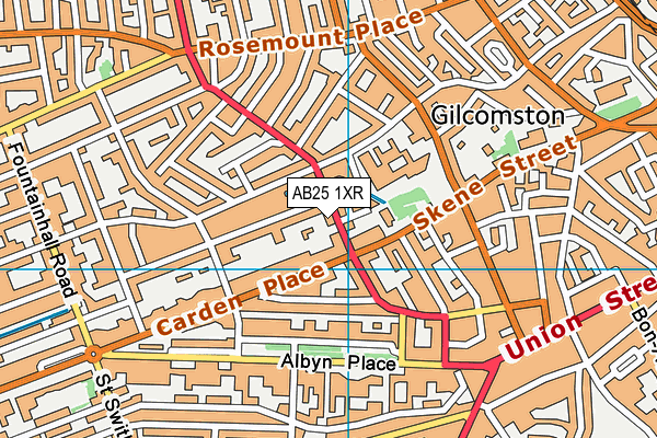 AB25 1XR map - OS VectorMap District (Ordnance Survey) AB25 1XR map - OS VectorMap District (Ordnance Survey)