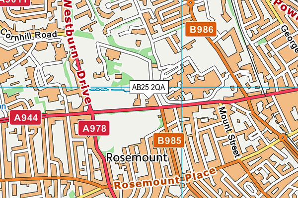 AB25 2QA map - OS VectorMap District (Ordnance Survey) AB25 2QA map - OS VectorMap District (Ordnance Survey)