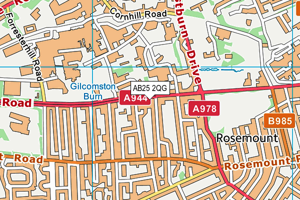AB25 2QG map - OS VectorMap District (Ordnance Survey) AB25 2QG map - OS VectorMap District (Ordnance Survey)