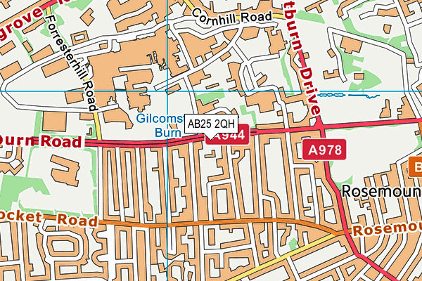 AB25 2QH map - OS VectorMap District (Ordnance Survey) AB25 2QH map - OS VectorMap District (Ordnance Survey)