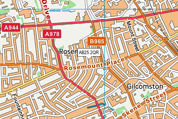 AB25 2QR map - OS VectorMap District (Ordnance Survey) AB25 2QR map - OS VectorMap District (Ordnance Survey)